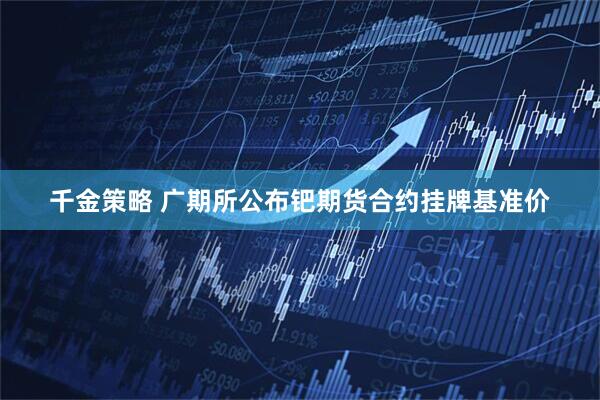 千金策略 广期所公布钯期货合约挂牌基准价